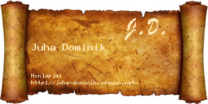 Juha Dominik névjegykártya